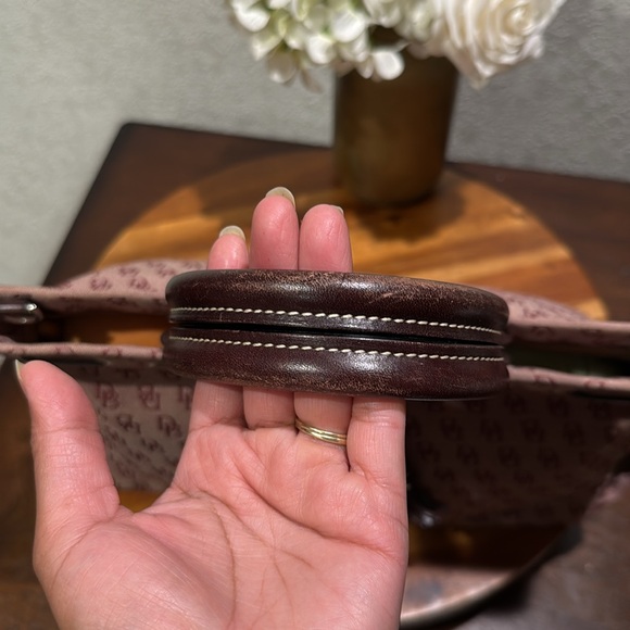 Dooney & Bourke Plum/Burgundy Monogram Canvas Bag. - Picture 14 of 16